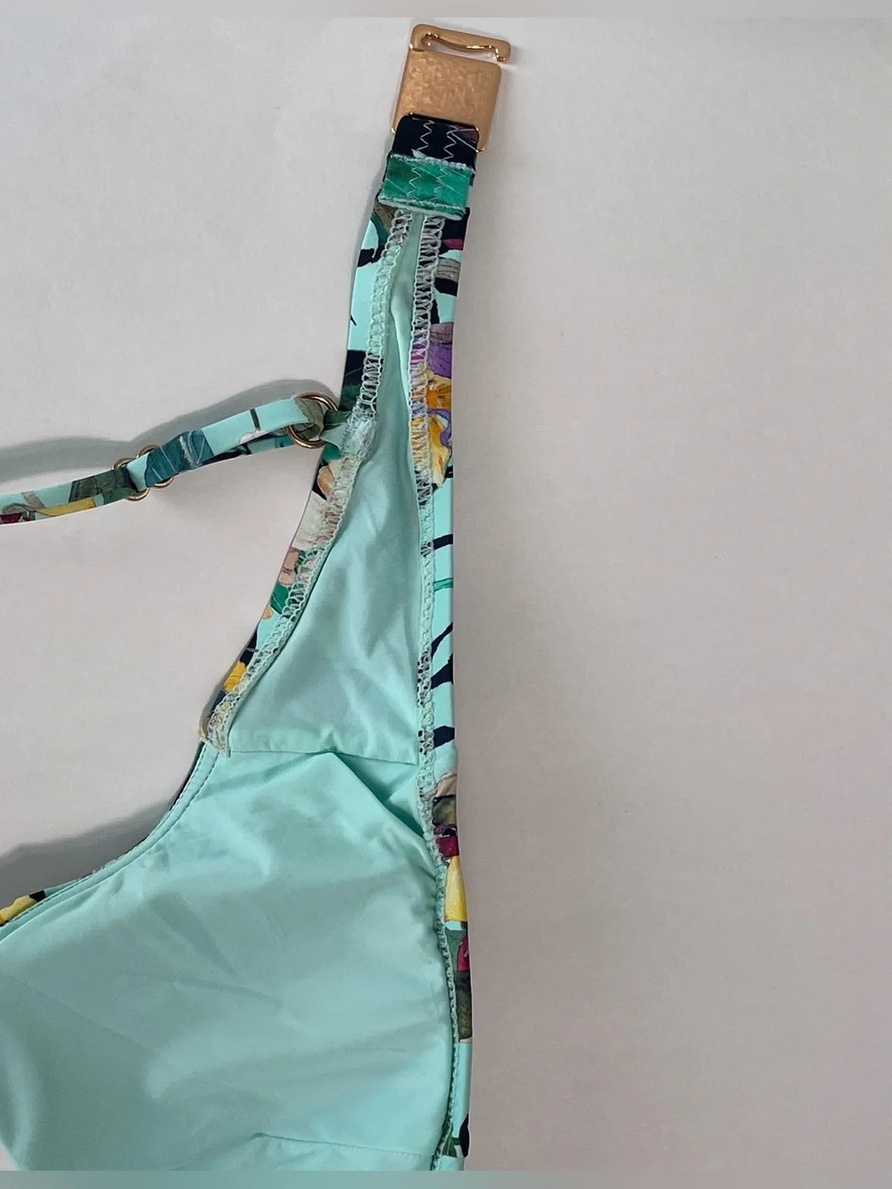 Nanette Lepore Women’s Aqua Tropical Floral Underwire Bikini Top Size 6 NWT